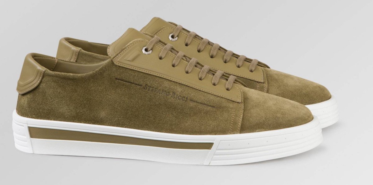 SUEDE AND CALFSKIN LEATHER SNEAKERS