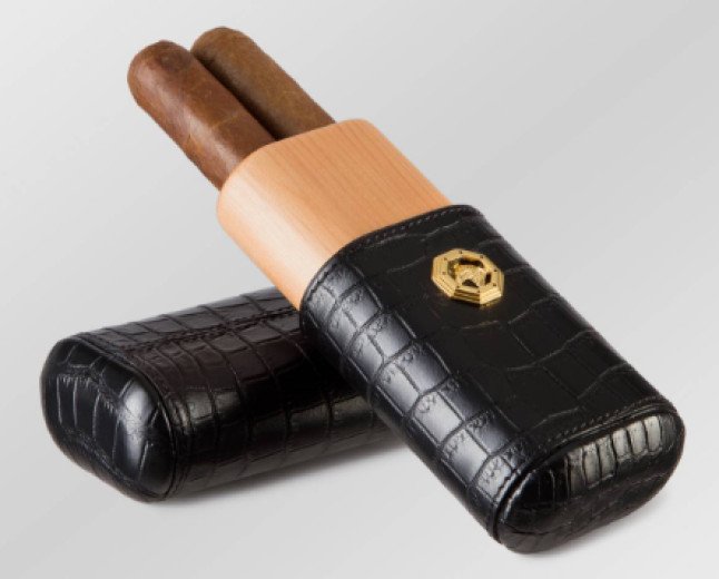   CROCODILE LEATHER CIGAR HOLDER