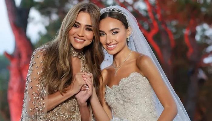 جوليا بطرس تحتفل بزفاف نجلها بتوقيع إيلي صعب