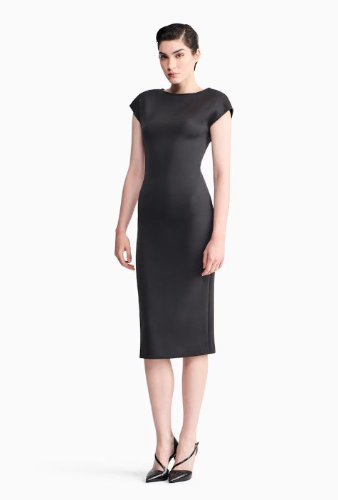  DRESS SHORT-SLEEVED SHEATH IN DOUBLE-STRETCH VIRGIN WOOL FROM GIORGIO ARMANI