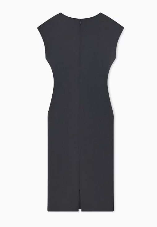  DRESS SHORT-SLEEVED SHEATH IN DOUBLE-STRETCH VIRGIN WOOL FROM GIORGIO ARMANI
