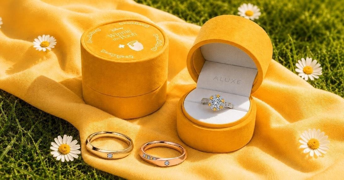  2026 ALUXE UNVEILS THE NEW DISNEY WINNIE THE POOH 100TH ANNIVERSARY WEDDING RING COLLECTION