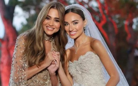 جوليا بطرس تحتفل بزفاف نجلها بتوقيع إيلي صعب