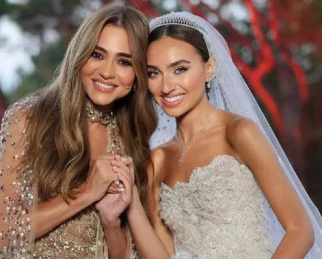 جوليا بطرس تحتفل بزفاف نجلها بتوقيع إيلي صعب