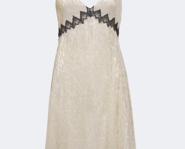  TOM FORD’S LACE-TRIMMED SILK-BLEND SLIP DRESS