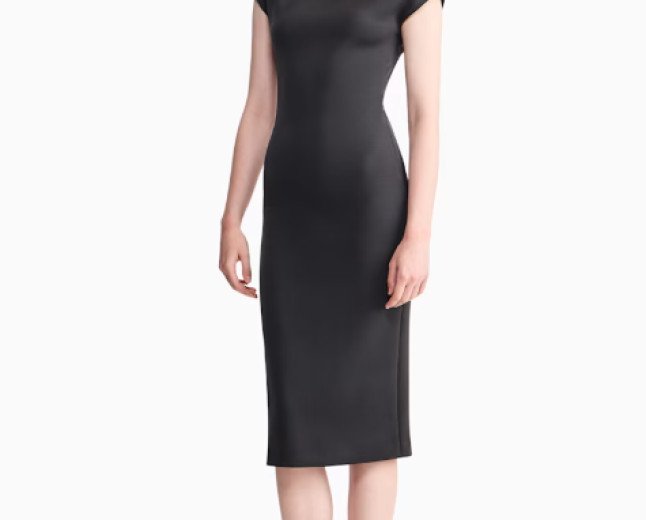  DRESS SHORT-SLEEVED SHEATH IN DOUBLE-STRETCH VIRGIN WOOL FROM GIORGIO ARMANI
