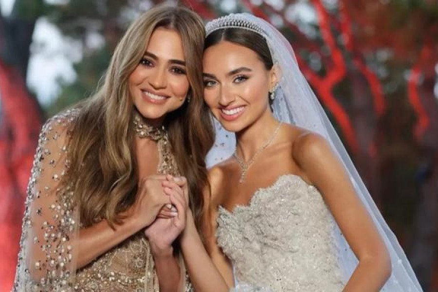جوليا بطرس تحتفل بزفاف نجلها بتوقيع إيلي صعب