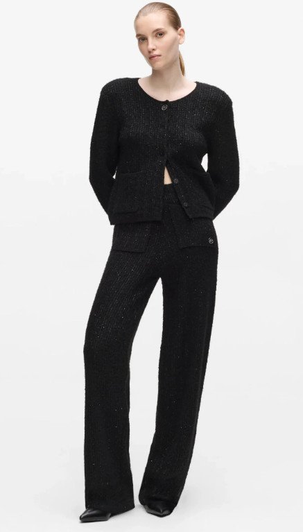 FAUX-FUR KNITTED CARDIGAN BY KARL LAGERFELD