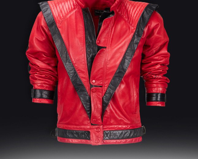 MICHAEL JACKSON'S "THRILLER" JACKET AND SHOES, MOTOWN 25 STAGE-WORN GLOVE AND 'MOONWALK' LOAFERS TO BE AUCTIONED DECEMBER 7