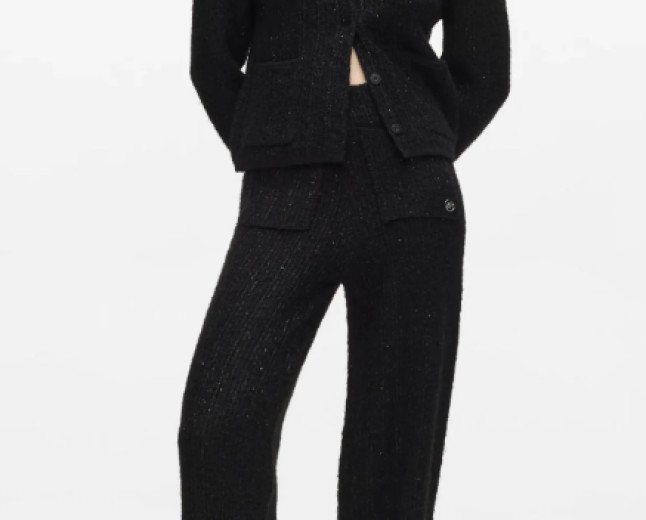 FAUX-FUR KNITTED CARDIGAN BY KARL LAGERFELD